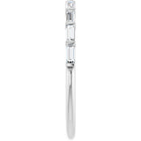 10K Gold Straight Baguette Natural Diamond Bar Channel-Set Anniversary Band – 1/5–5/8 CTW - White Gold - view 4