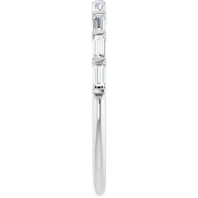 Platinum Straight Baguette Natural Diamond Bar Channel-Set Anniversary Band – 3x1.3 mm Stones - view 4