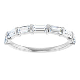 Platinum Straight Baguette Natural Diamond Bar Channel-Set Anniversary Band – 4x2 mm Stones - view 3