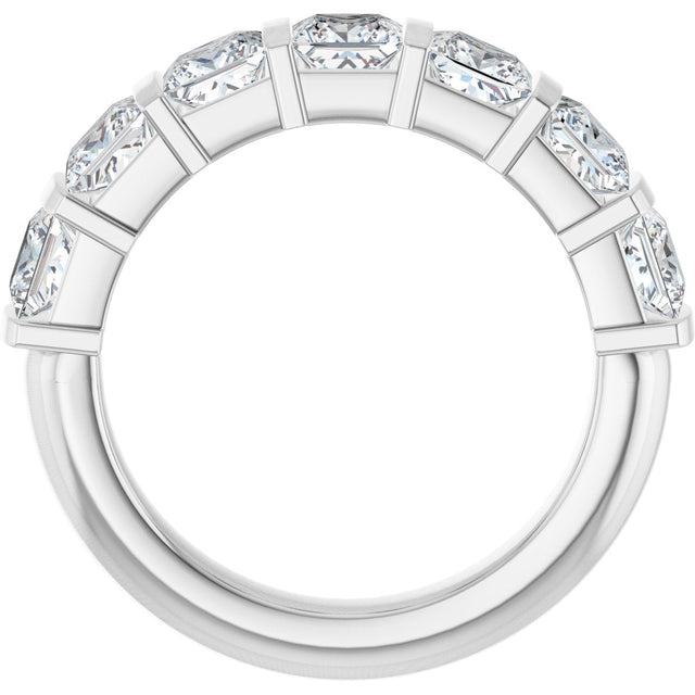 Platinum Square Natural Diamond Bar Channel-Set Anniversary Band – 3/8–2 3/4 CTW - view 2