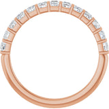 10K Gold Square Lab-Grown Diamond Bar Channel-Set Anniversary Band – 1/3–1 1/5 CTW - Rose Gold - view 2