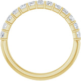 10K Gold Square Lab-Grown Diamond Bar Channel-Set Anniversary Band – 1/3–1 1/5 CTW - Yellow Gold - view 2