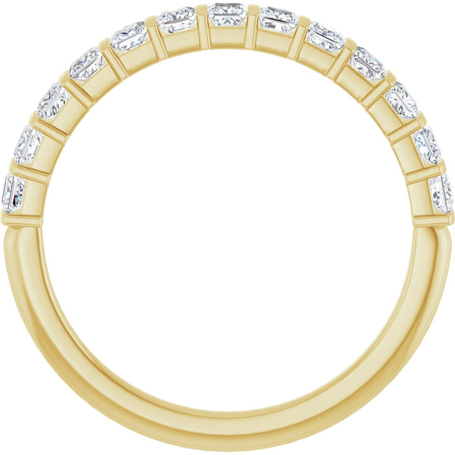 10K Gold Square Natural Diamond Bar Channel-Set Anniversary Band – 3/8–1 CTW - Yellow Gold - view 2