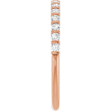 10K Gold Round Lab-Grown Diamond Bar Channel-Set Anniversary Band – 1/5–5/8 CTW - Rose Gold - view 4
