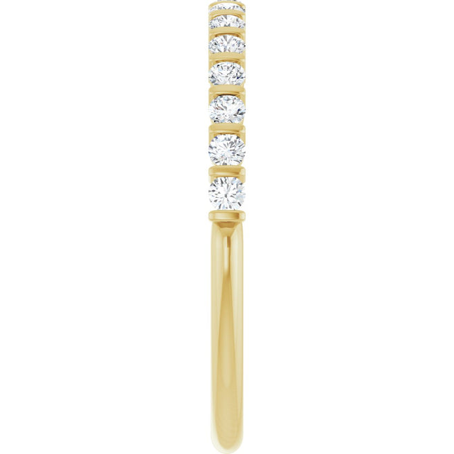 10K Gold Round Lab-Grown Diamond Bar Channel-Set Anniversary Band – 1/5–5/8 CTW - Yellow Gold - view 4
