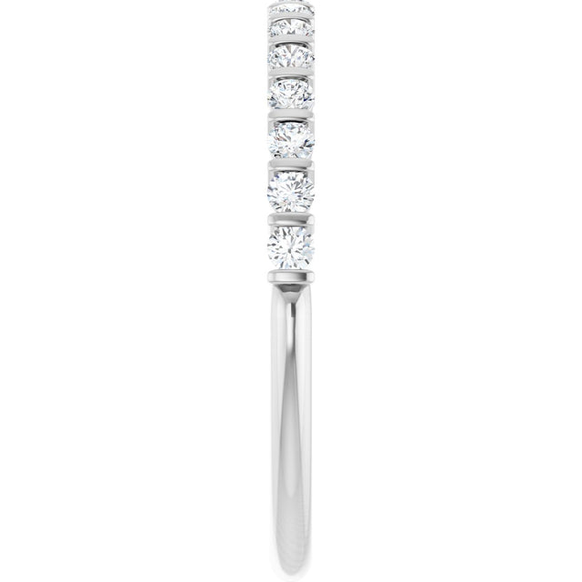 Platinum Round Lab-Grown Diamond Bar Channel-Set Anniversary Band – 1.7 mm Stones - view 4