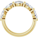 10K Gold Oval Lab-Grown Diamond Bar Channel-Set Anniversary Band – 9/10–2 CTW - Yellow Gold - view 2