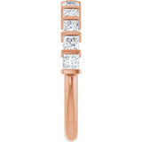 10K Gold Square Natural Diamond Bar Channel-Set Anniversary Band – 3/8–1 CTW - Rose Gold - view 4