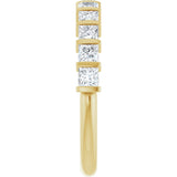 10K Gold Square Lab-Grown Diamond Bar Channel-Set Anniversary Band – 1/3–1 1/5 CTW - Yellow Gold - view 4