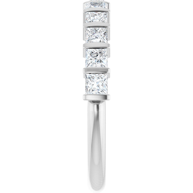 Platinum Square Natural Diamond Bar Channel-Set Anniversary Band – 3/8–2 3/4 CTW - view 4