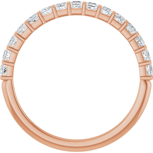 10K Gold Square Lab-Grown Diamond Bar Channel-Set Anniversary Band – 1/3–1 1/5 CTW - Rose Gold - view 2