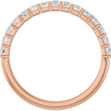 10K Gold Square Natural Diamond Bar Channel-Set Anniversary Band – 3/8–1 CTW - Rose Gold - view 2