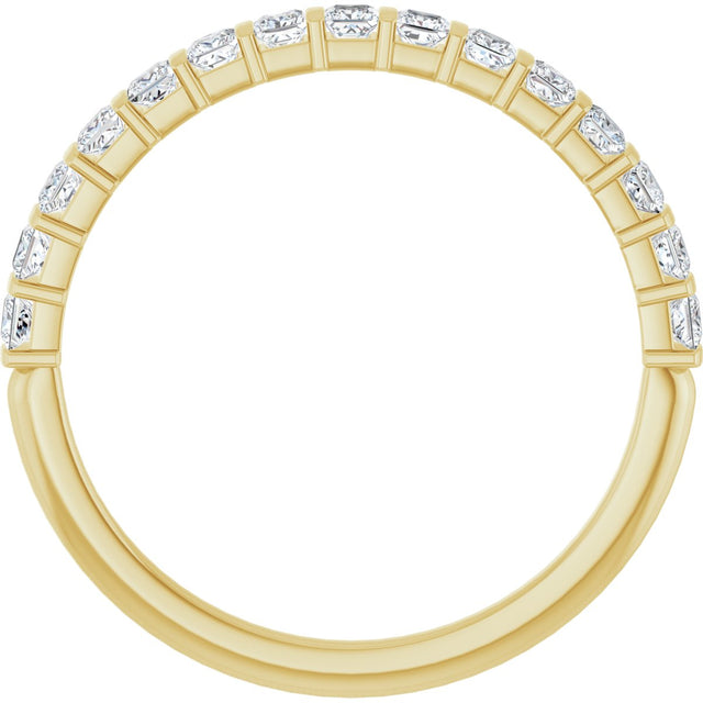 10K Gold Square Lab-Grown Diamond Bar Channel-Set Anniversary Band – 1/3–1 1/5 CTW - Yellow Gold - view 2