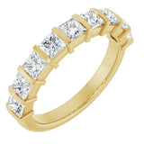 14K Gold Square Lab-Grown Diamond Bar Channel-Set Anniversary Band – 1/3–1 1/3 CTW - Yellow Gold