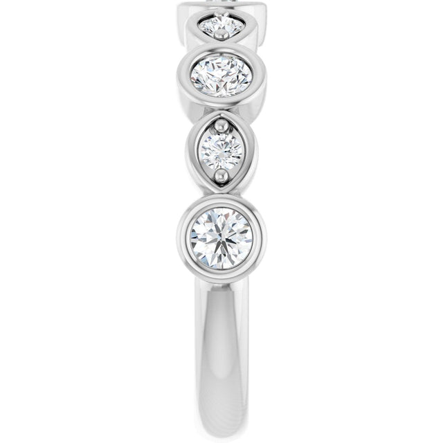 Platinum Round Natural Diamond Anniversary Band – 1/8–5/8 CTW - view 4