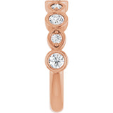 14K Gold Round Natural Diamond Anniversary Band – 1/8–5/8 CTW - Rose Gold - view 4