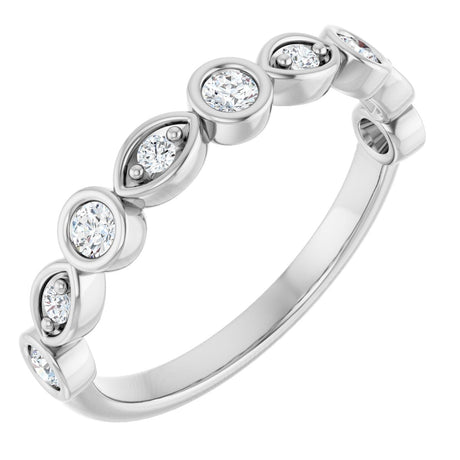 Platinum Round Natural Diamond Anniversary Band – 1/8–5/8 CTW