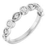 14K Gold Round Natural Diamond Anniversary Band – 1/8–5/8 CTW - White Gold