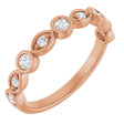 14K Gold Round Natural Diamond Anniversary Band – 1/8–5/8 CTW - Rose Gold