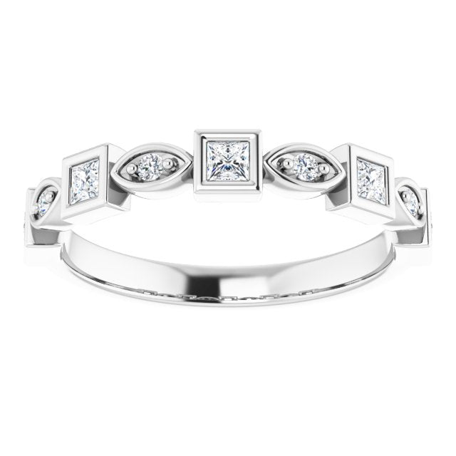 Platinum Square Natural Diamond Anniversary Band – 1/5–9/10 CTW - view 3