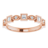 14K Gold Square Natural Diamond Anniversary Band – 1/5–9/10 CTW - Rose Gold - view 3