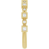 14K Gold Square Natural Diamond Anniversary Band – 1/5–9/10 CTW - Yellow Gold - view 4