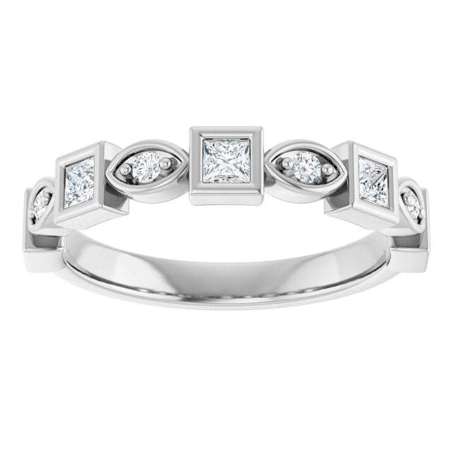 Platinum Square Natural Diamond Anniversary Band – 1/5–9/10 CTW - view 3