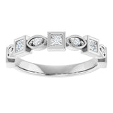 14K Gold Square Natural Diamond Anniversary Band – 1/5–9/10 CTW - White Gold - view 3