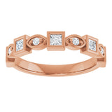 14K Gold Square Natural Diamond Anniversary Band – 1/5–9/10 CTW - Rose Gold - view 3