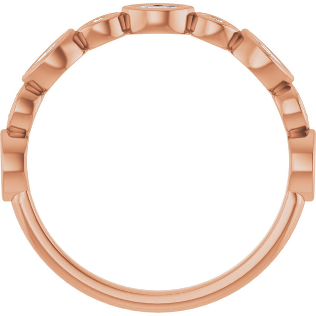 14K Gold Marquise Lab-Grown Diamond Anniversary Band – 1/6–1/3 CTW - Rose Gold - view 2