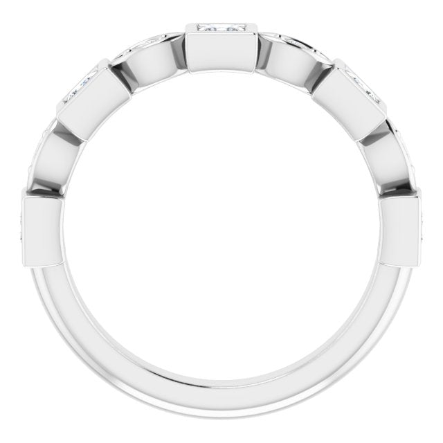 Platinum Square Natural Diamond Anniversary Band – 1/5–9/10 CTW - view 2