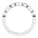 14K Gold Square Natural Diamond Anniversary Band – 1/5–9/10 CTW - White Gold - view 2