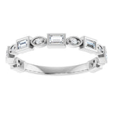 14K Gold Straight Baguette Natural Diamond Anniversary Band – 1/5–5/8 CTW - White Gold - view 3