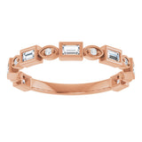 14K Gold Straight Baguette Natural Diamond Anniversary Band – 1/5–5/8 CTW - Rose Gold - view 3