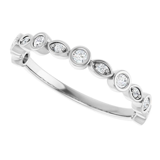 Platinum Round Natural Diamond Anniversary Band – 1/8–5/8 CTW - view 5