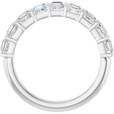 Platinum Asscher Natural Diamond Bar Channel-Set Anniversary Band – 5/8–1 3/8 CTW - view 2