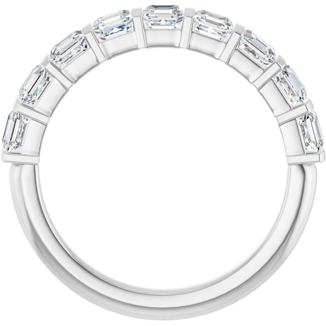 Platinum Asscher Natural Diamond Bar Channel-Set Anniversary Band – 5/8–1 3/8 CTW - view 2