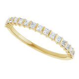 10K Gold Square Natural Diamond Bar Channel-Set Anniversary Band – 3/8–1 CTW - Yellow Gold - view 5