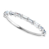10K Gold Straight Baguette Lab-Grown Diamond Bar Channel-Set Anniversary Band – 1/5–1/2 CTW - White Gold - view 5