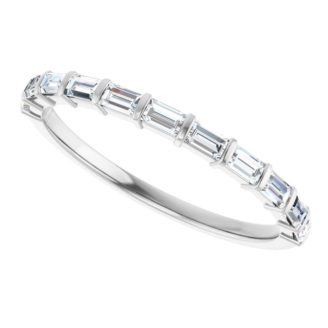 10K Gold Straight Baguette Lab-Grown Diamond Bar Channel-Set Anniversary Band – 1/5–1/2 CTW - White Gold - view 5