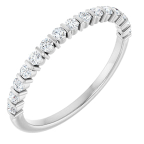 Platinum Round Lab-Grown Diamond Bar Channel-Set Anniversary Band – 1.7 mm Stones