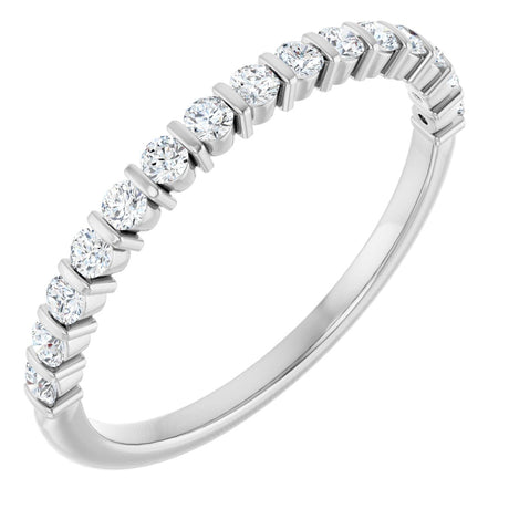 Platinum Round Lab-Grown Diamond Bar Channel-Set Anniversary Band – 1.7 mm Stones