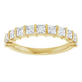10K Gold Square Natural Diamond Bar Channel-Set Anniversary Band – 3/8–1 CTW - Yellow Gold - view 3