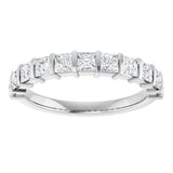 10K Gold Square Lab-Grown Diamond Bar Channel-Set Anniversary Band – 1/3–1 1/5 CTW - White Gold - view 3