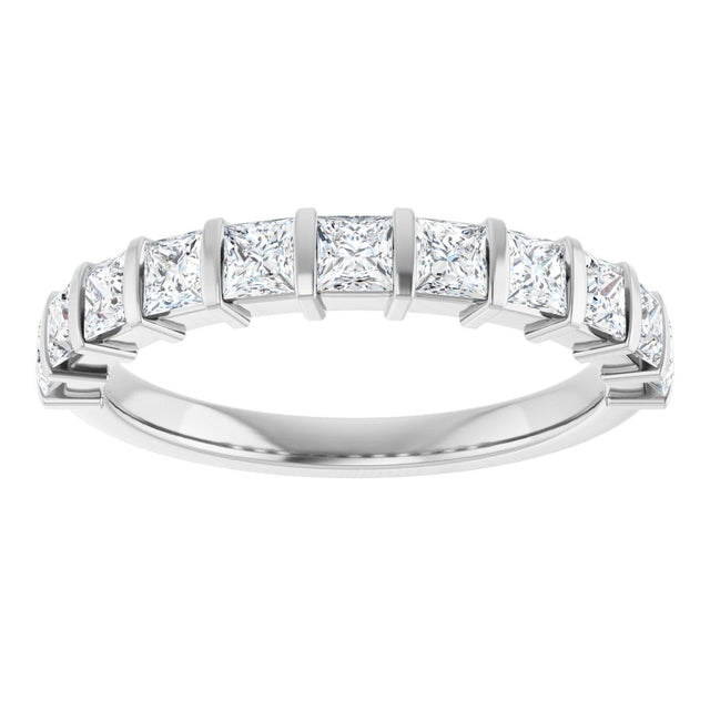Platinum Square Natural Diamond Bar Channel-Set Anniversary Band – 3/8–2 3/4 CTW - view 3