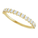 10K Gold Square Lab-Grown Diamond Bar Channel-Set Anniversary Band – 1/3–1 1/5 CTW - Yellow Gold - view 5