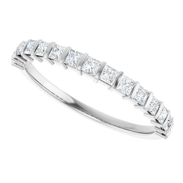 Platinum Square Natural Diamond Bar Channel-Set Anniversary Band – 3/8–2 3/4 CTW - view 5