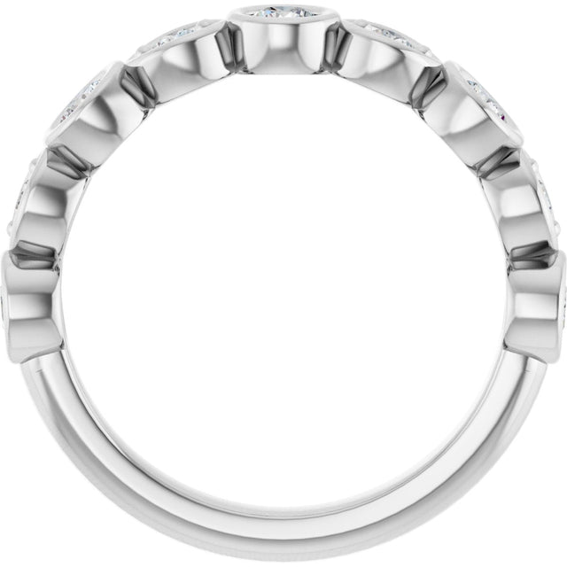 Platinum Round Natural Diamond Anniversary Band – 1/8–5/8 CTW - view 2