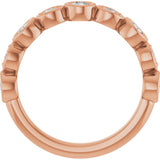 14K Gold Round Natural Diamond Anniversary Band – 1/8–5/8 CTW - Rose Gold - view 2
