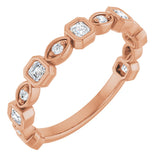 14K Gold Asscher Natural Diamond Anniversary Band – 3/8–9/10 CTW - Rose Gold